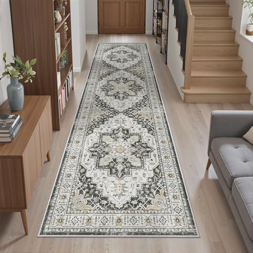 Hallway Runner Rug 2x8 Washable Kitchen Rugs Non (Black / 2' x 8' (Runner))