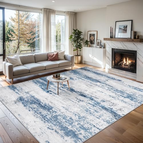 10x12 Area Rug Living Room (Blue White Grey / 10' x 12' (Rectangular))