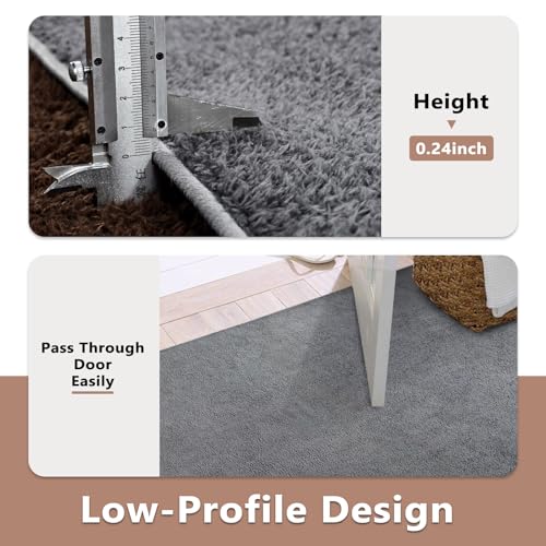 5x7 Pure Dark Grey Area Rug Non (05 Pure Dark Grey / 5' x 7' (Rectangular))