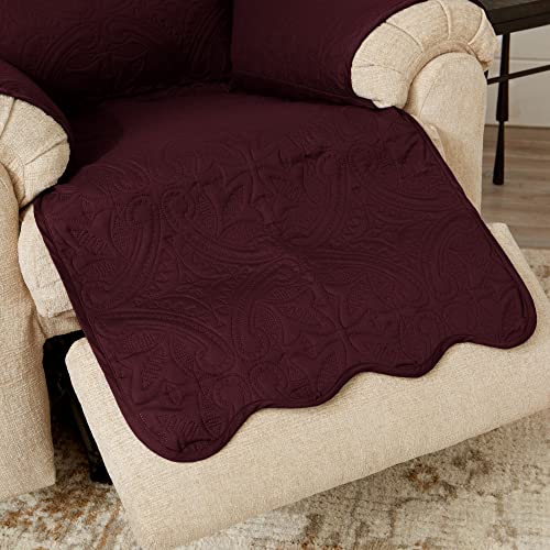 Reversible Recliner Cover (Recliner / Wine / Light Grey)