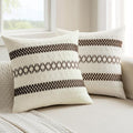 Set of 2 Dark Brown Boho Decorative Pillow Covers 20x20 Inch (20" x 20" (Pack of 2) / Dark Brown)