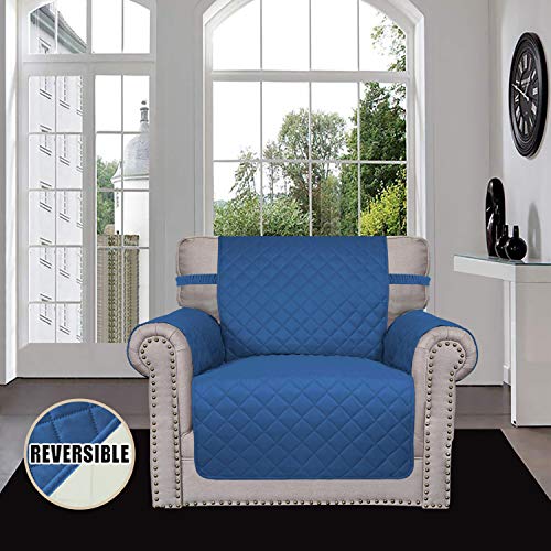 Reversible Couch Cover (Blue/Ivory / Small Chair)