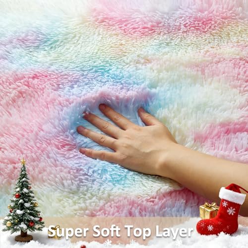 Rainbow Rug for Bedroom Girls (Rainbow / 4' x 6' (Rectangular))