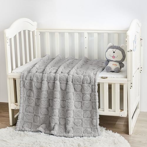 Heart Baby Blanket (01 Silver Grey / 30"x40")