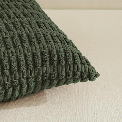 4 Packs Decorative Throw Pillow Covers for Living Room Couch Bed (24" x 14" (Pack of 4) / Olive Green)