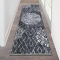 HEBE Hallway Runner Rug 2'x6' (Black/Grey / 2' x 6' (Rectangular))