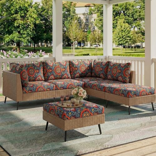 Printed Couch Cushion Covers (Red & Black / Seat Cover 2 Pack)