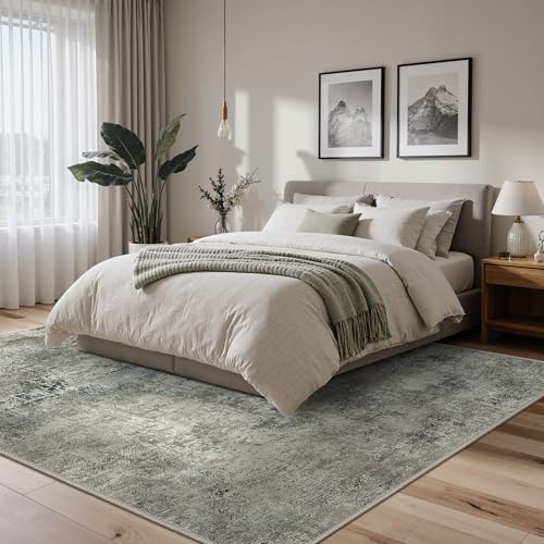 8x10 Area Rugs for Bedroom (Light Grey Blue / 8' x 10' (Rectangular))