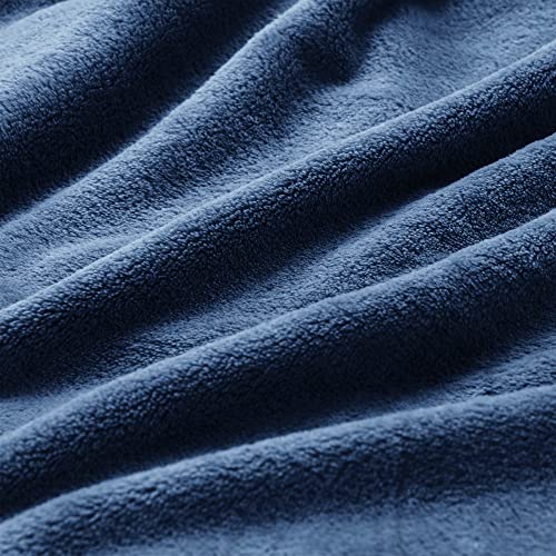 Fleece Blanket Soft Plush King Size Bed Blanket Navy 108"x90" (Navy / King(108"x90"))