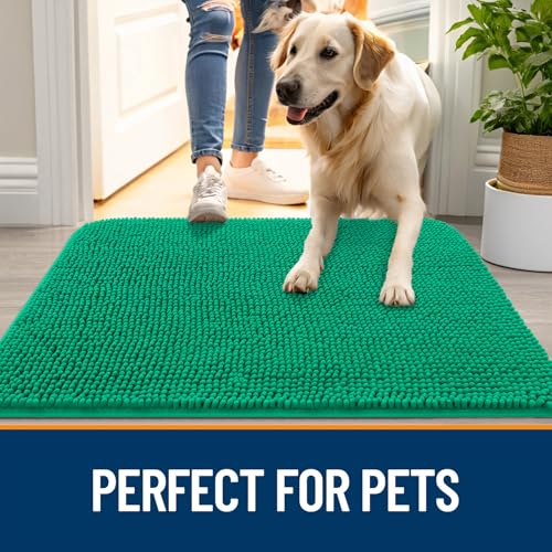 Dog Door Mat for Muddy Paws 30x20 (Emerald Green / 30" X 20")