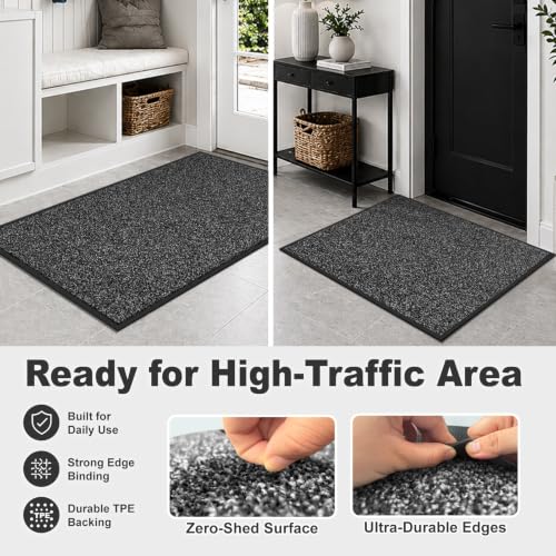 Super Absorbent Front Door Mat (Grey / 1'5" x 2'6" (Rectangular))