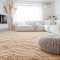 8x11 Machine Washable Large Area Rugs for Living Room (8x11 Ft / Beige)