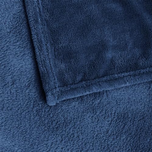Fleece Blanket Soft Plush Throw for Couch Navy 50"x70" (Navy / Throw XL(50"x70"))