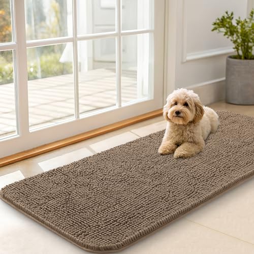 Dog Door Mat for Muddy Paws 47x20 (Tan / 47" X 20")