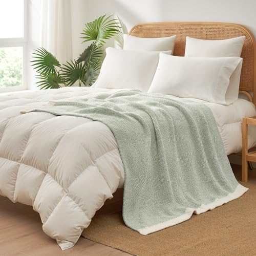 Heather Throw Blanket for Couch (Sage Green / Twin (60"x80"))