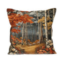 Rustic William Morris Inspired Autumn Forest Decor Throw Pillow Covers 18x18 (Forest-orange -11 / 18" x 18" (Pack of 1))