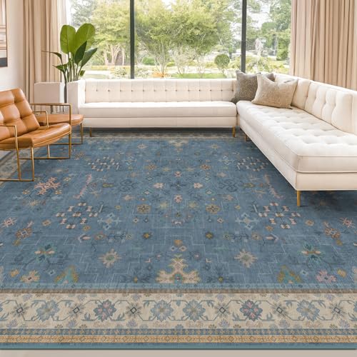 Blue Big Rugs for Living Room (10' x 14' (Rectangular) / Dusty Blue)