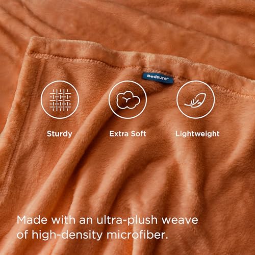 Soft Cozy Warm Fleece Twin Blanket for Bed 300GSM Orange 60"x80" (Orange / Twin (60" X 80"))