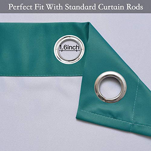 Teal to Grey White Ombre Room Darkening Curtains 72 Inch (52"W x 72"L (Pack of 2) / Teal to Grayish White)