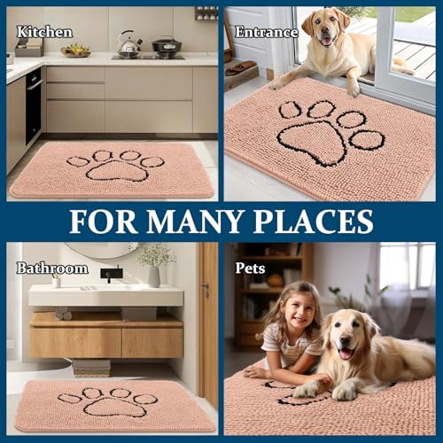 Dog Door Mat for Muddy Paws 30x20 (Peach / 30" X 20")
