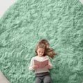 Mint Green Round Rugs for Bedroom (9 Ft Round / Mint Green)