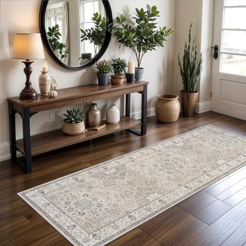 2x6 Hallway Washable Runner Rug (2' x 6' (Rectangular) / Beige)