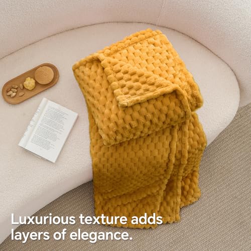 Mustard Yellow Throw Blanket for Couch (Mustard Yellow / Throw(50"x60"))