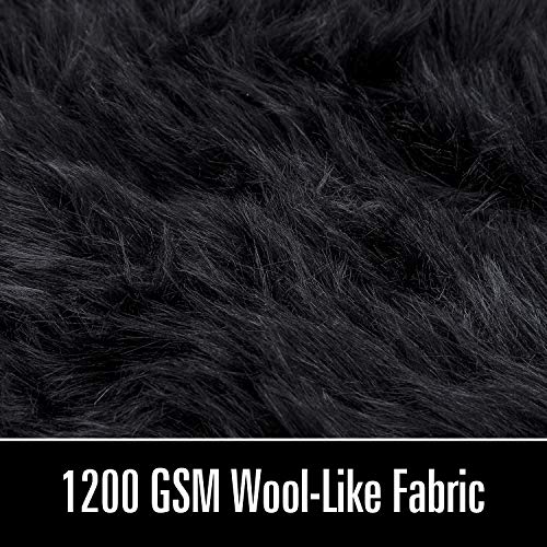 Soft Fluffy Faux Fur Rugs for Bedroom Bedside Rug 2x4 Feet (Black / 2' x 4' (Runner))
