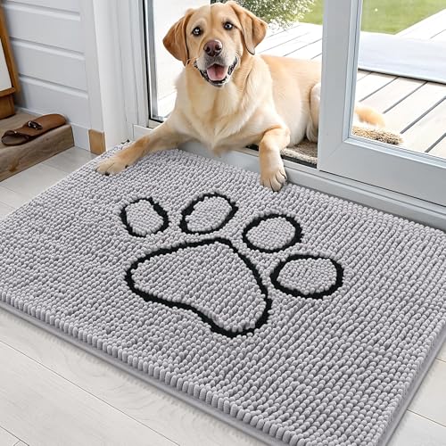 Dog Door Mat for Muddy Paws 36x24 (Light Grey / 36" X 24")