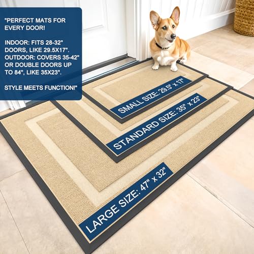 Front Door Mat Outside 59x40 (Beige / 59" x 40")