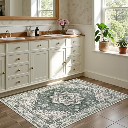 2x3 Area Rugs Living Room (Green Ivory / 2' x 3' (Rectangular))