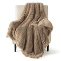 Faux Fur Fluffy Fleece Sherpa Blanket Couch Throw Brown 50"x60" (11- Brown / Throw (50" X 60"))