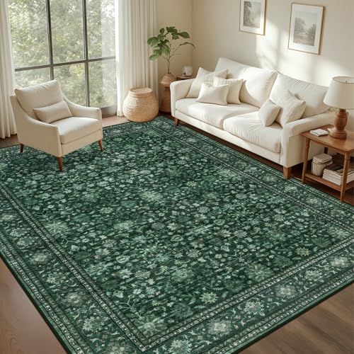5x7 Area Rugs Living Room (Deep Green / 5' x 7' (Rectangular))