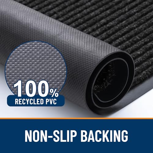 2 Pack Front Door Mats 47x32 (Off-black / 47" x 32")