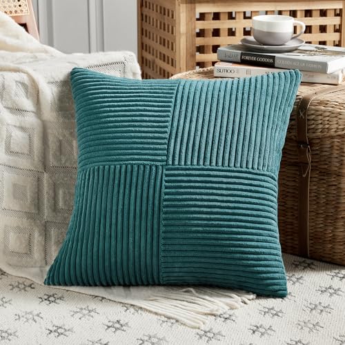 2 Packs Teal Euro Decorative Throw Pillow Covers 28x28 Inch for Couch Bed Sofa (Teal / 28" x 28" (Pack of 2))
