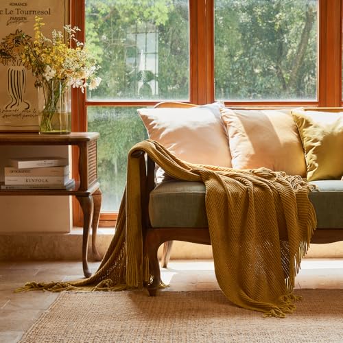 Throw Blanket for Couch (J-golden / 50*60'')