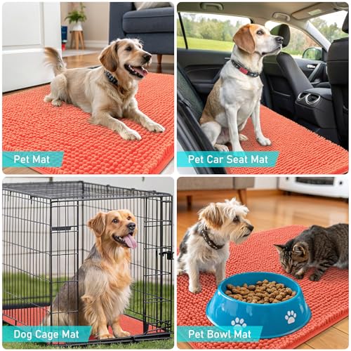 Dog Door Mat for Muddy Paws 59x20 (Coral / 59" X 20")