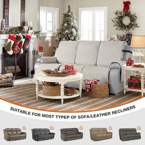 Waterproof Recliner Couch Covers Washable (Beige / 3 Seater)