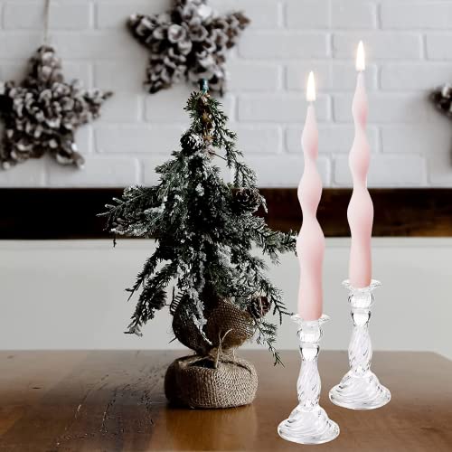 10 Inch Olive Spiral Taper Candles Dripless Twisted Taper Candle Handmade from Vegan Soy Wax for Holiday Wedding Party Home Dinner Decoration Party and Any Occasion (Olive green-8.3'')