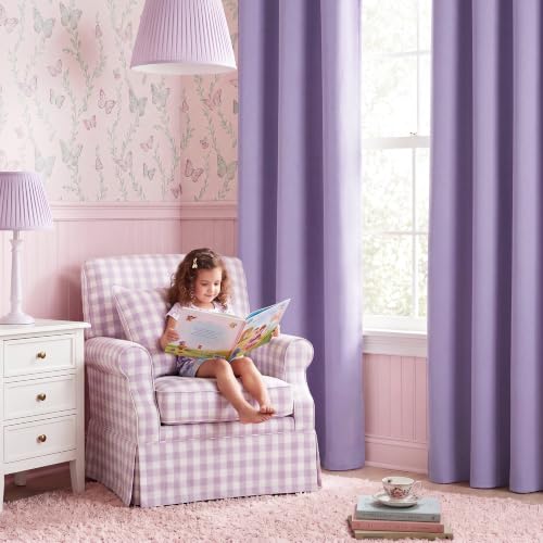 Lavender Purple Room Darkening Curtains 50 Inches Long 2 Panels for Girls Room (Lavender Purple / 40"W x 50"L (Pack of 2))