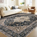 Area Rugs 6x9 Vintage Rug (Beige Black / 6' X 9' (Rectangular))