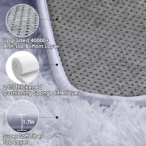 White Area Rugs for Bedroom Living Room (White / 4' x 6' (Rectangular))