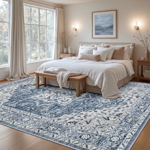 9x12 Area Rugs Living Room (Blue / 9' x 12' (Rectangular))