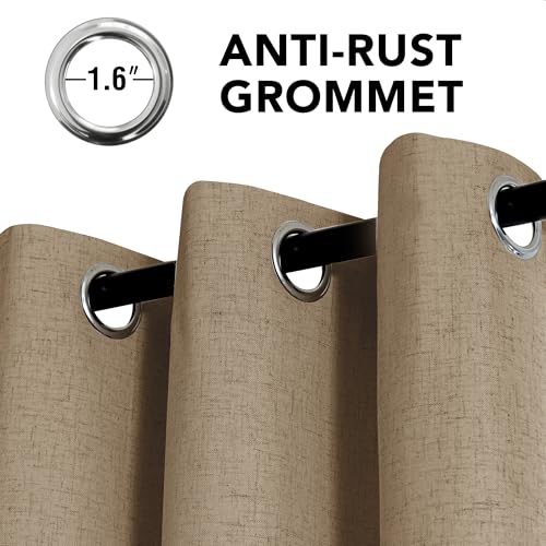 100% Blackout Linen Curtains 84" L Heathered Macchiato (Heathered Macchiato / 52"W x 84"L (Pack of 2))