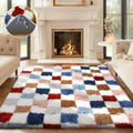 Checkered Rainbow Rug for Living Room Bedroom (Checkered Rainbow / 4' x 6' (Rectangular))