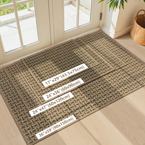 Door Mat Indoor Entrance 24"x36" (Brown-1 / 2' X 3' (Rectangular))