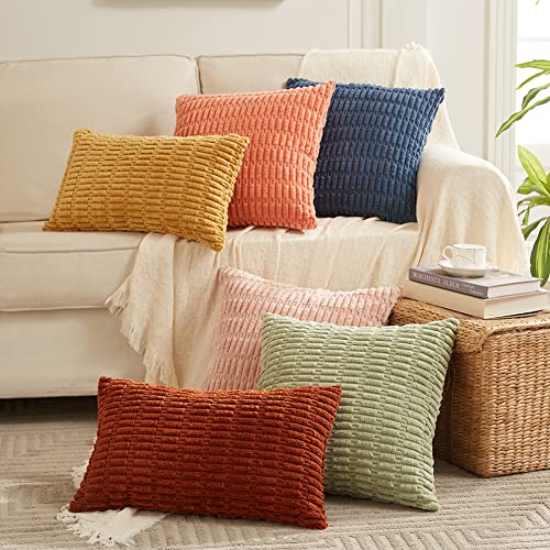 4 Packs Decorative Throw Pillow Covers for Living Room Couch Bed (20" x 20" (Pack of 4) / Navy Blue)