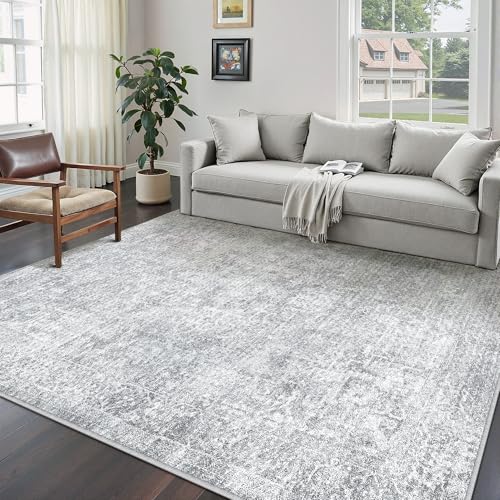9x12 Area Rug Vintage Gray Distressed (Distressed Grey / 9' x 12' (Rectangular))