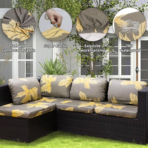 8Pcs Outdoor Cushion Covers (Maple Leaf / 8PCS)
