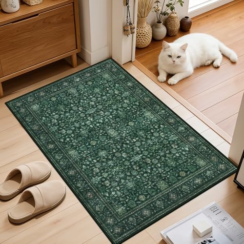 2x3 Area Rugs Living Room (Deep Green / 2' x 3' (Rectangular))